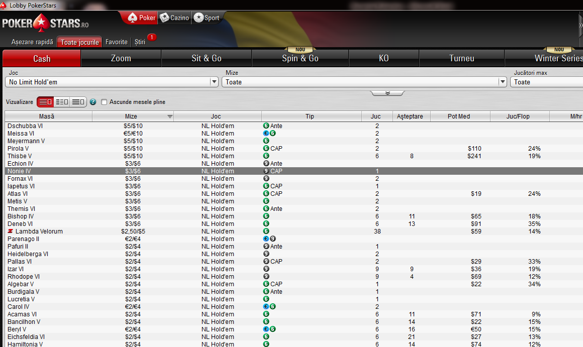 Pokerstars Lobby